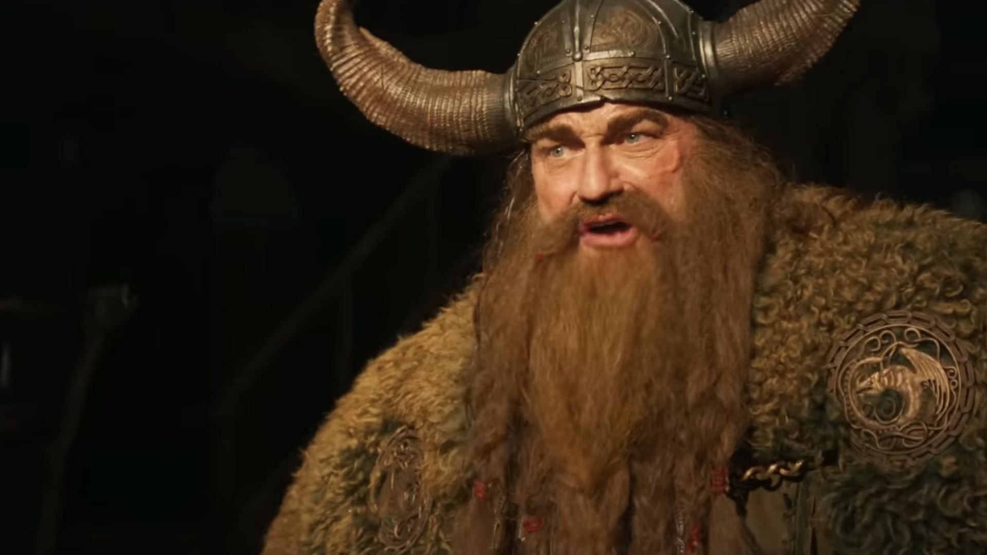 Butler perfectly portrayed the grieving, raging chieftain Stoick (Image via YouTube/Universal Pictures)